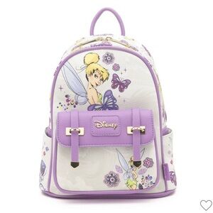 Disney x WondaPop Tinker Bell 11” Vegan Leather Mini Backpack Purple/Ivory NWT